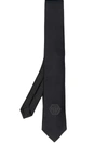 Philipp Plein Hexagon Logo-patch Silk Tie In Black