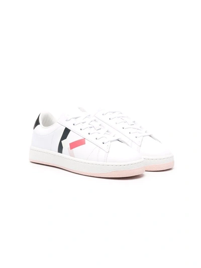 Kenzo Kids' Cushioned Lace-up Trainers In White