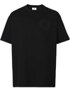 Burberry Ronin Logo Embroidered Oversize Organic Cotton T-shirt In Black