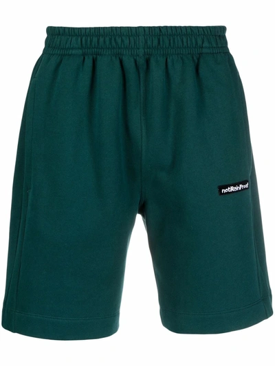Styland Slogan-patch Track Shorts In Green