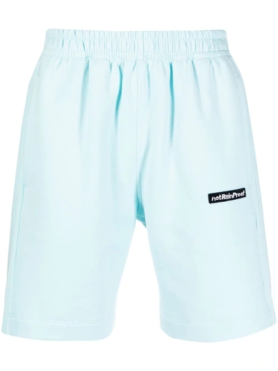 Styland Slogan-patch Track Shorts In Blue