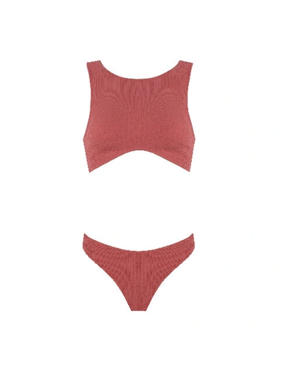 Anais & Margaux Madeline Rose Textured Bikini In Pink