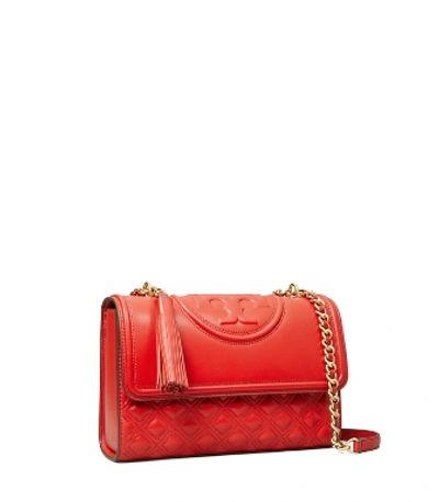 Tory Burch Small Fleming Convertible Shoulder Bag In Bearberry