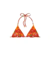 Tory Burch Printed String Bikini Top In Red Folk Art Print