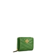 Tory Burch Kira Chevron Bi-fold Wallet In Arugula / #59 Rolled Brass