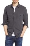 Faherty Knit Seasons Button-up Shirt In Washed Black