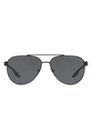 Prada 61mm Polarized Aviator Sunglasses In Black
