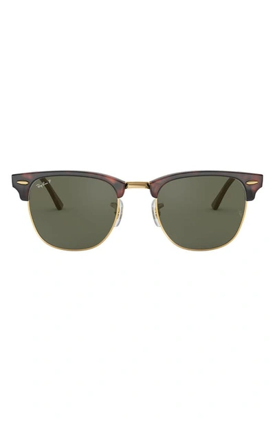 Ray Ban Clubmaster 55mm Polarized Sunglasses In Red Havana