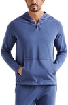 Rhone Bolinas Henley Hoodie In Sun Dyed Indigo