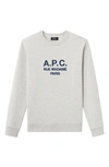 Apc Grey Rufus Sweatshirt In Paa Heathered Ecru