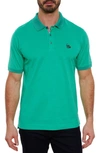 Robert Graham Men's Archie Polo Shirt Contrast Detail In Mint