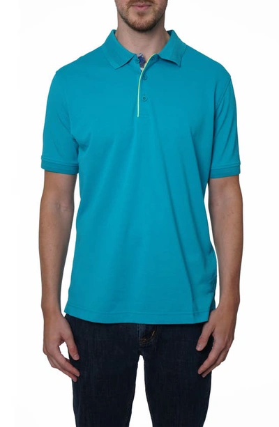 Robert Graham Champion Performance Polo In Turquoise