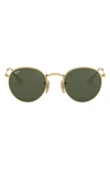 RAY BAN 50MM ROUND SUNGLASSES,RB3447N50-X