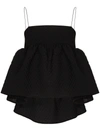 Cecilie Bahnsen Blossom Matelasse Selena Top In Black