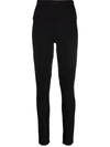 PHILIPP PLEIN RIBBED-PANEL BIKER LEGGINGS