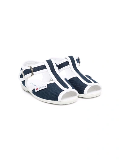 Superga Kids' Open-toe Buckled Sandals In Blue