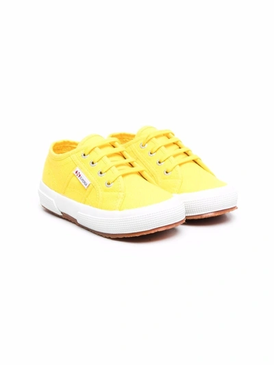 Superga Kids' Lace-up Low-top Trainers In Yellow