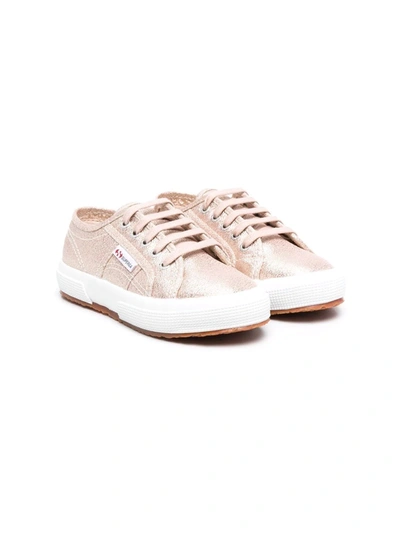 Superga Kids' Metallic-effect Low-top Sneakers In Pink