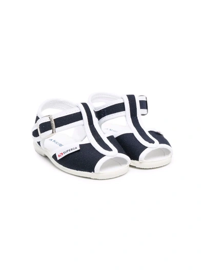 Superga Babies' Open-toe Buckled Sandals In Blue