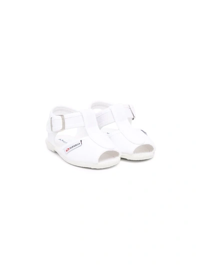 Superga Babies' 露趾扣环凉鞋 In White