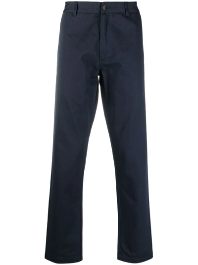 Universal Works High-rise Straight-leg Trousers In Blue