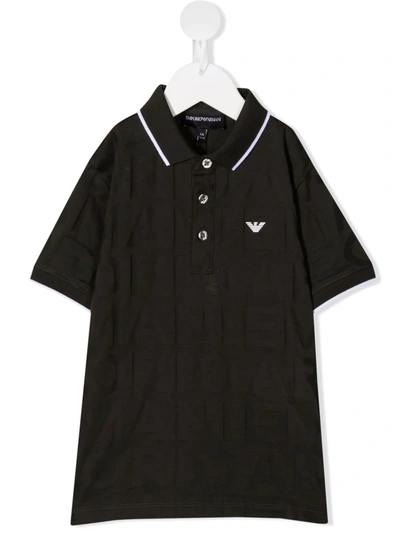 Emporio Armani Kids' Logo-patch Short-sleeved Polo Shirt In Green