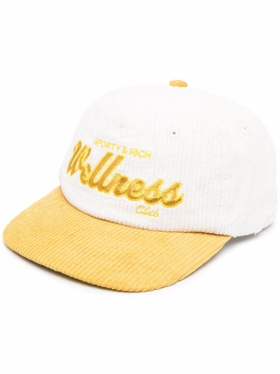 Sporty And Rich Logo-embroidered Corduroy Cap In White