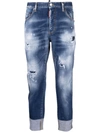 DSQUARED2 MID-RISE CROPPED JEANS