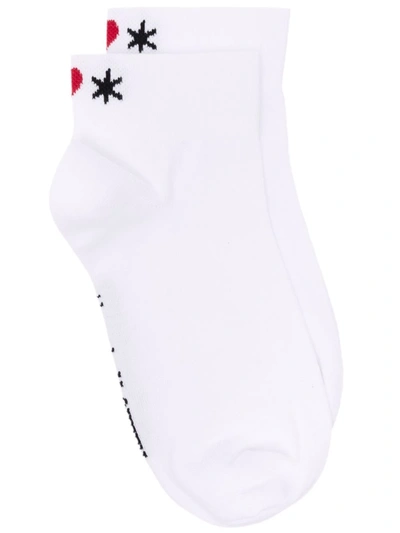 Alexander Mcqueen Logo Intarsia Ankle Socks In White