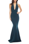 Dress The Population Camden Mermaid Hem Evening Gown In Pine