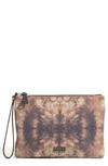 Aimee Kestenberg Vibes Leather Wristlet In Brown Tie Dye