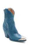 Free People Brayden Western Boot In Blue Leather
