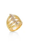 Hueb Diamond Stack Ring In Yellow Gold