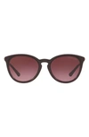 Michael Kors 56mm Gradient Round Sunglasses In Cordovan