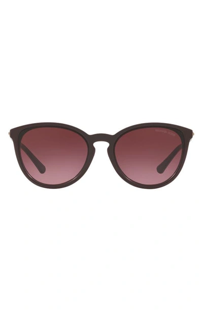 Michael Kors 56mm Gradient Round Sunglasses In Cordovan