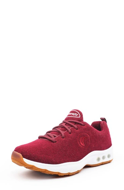 Therafit Paloma Wool Trainer In Burgundy Wool