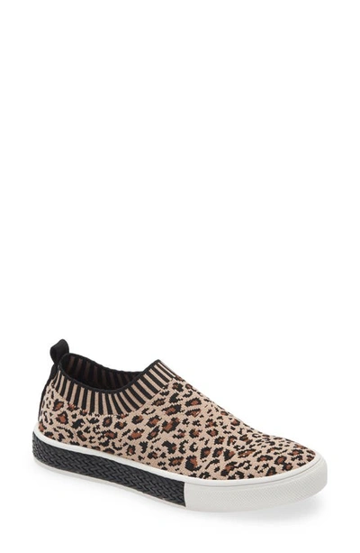 Bernie Mev Canna Knit Trainer In Blush Leopard