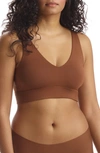 Commando Butter Soft-support Back-closure Bralette In Cinnamon