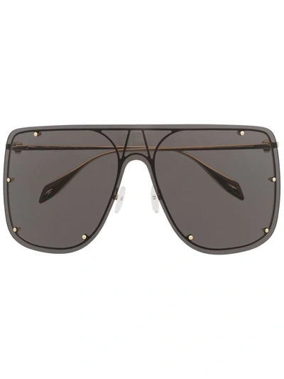 Alexander Mcqueen Skull Mask Oversized Sunglasses In Black