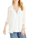 Nic + Zoe Open Front Linen Blend Long Cardigan In Pwh