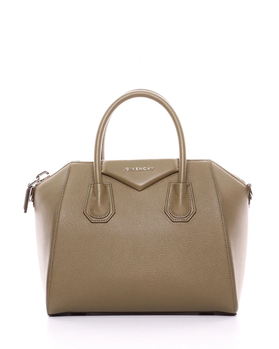 Givenchy Antigona Small Sugar Goatskin Satchel Bag In 313 Dark Khaki