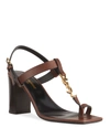 Saint Laurent Cassandra 75mm Ysl Slingback High-heel Sandals In Red
