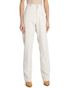 Isabel Marant Dilirok Pinch-seam Straight-leg Pants In Ecru