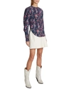 Isabel Marant Batozia Ruched Printed Silk-blend Crepe De Chine Blouse In Faded Night