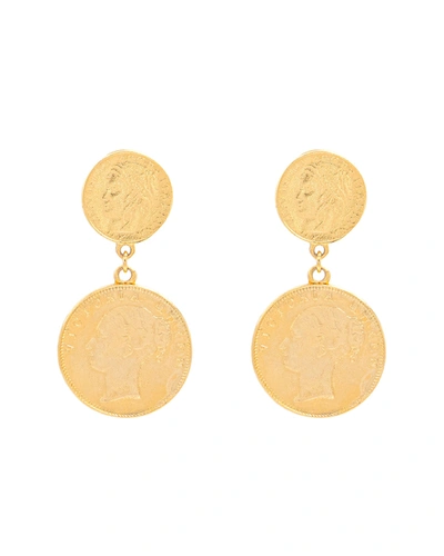 Ben-amun Gold Dual Coin Clip-on Earrings
