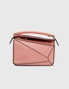Loewe Mini Puzzle Bag In Classic Calfskin In Pink