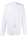 Dell'oglio Long-sleeve Collarless Shirt In Weiss