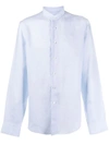 Dell'oglio Long-sleeve Collarless Shirt In Blau