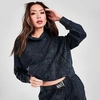 Nike Women's Sportswear Washed Hoodie In Black/black