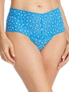 Hanky Panky Cross Dyed Leopard Retro Thong In Blue